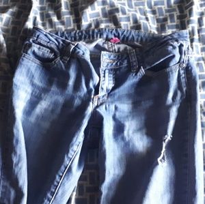low rise blue jeans